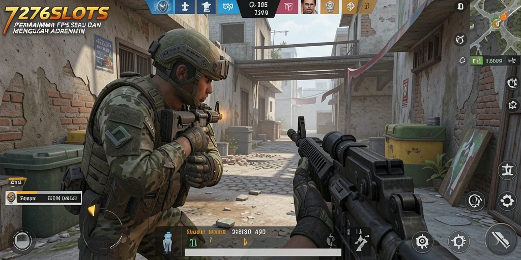 Tangkapan layar utama 7276SLOTS menunjukkan aksi FPS yang mendebarkan.