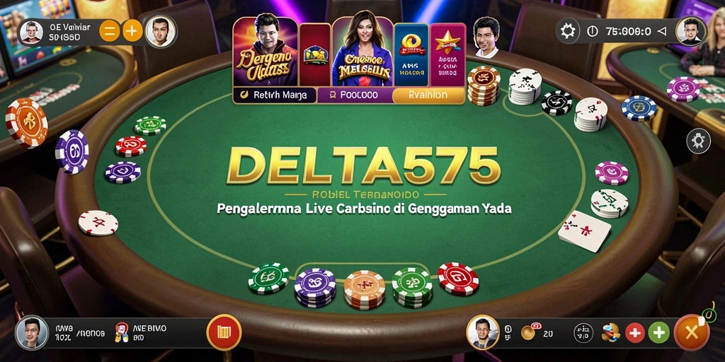 Screenshot menunjukkan gameplay Live Casino yang mendebarkan.