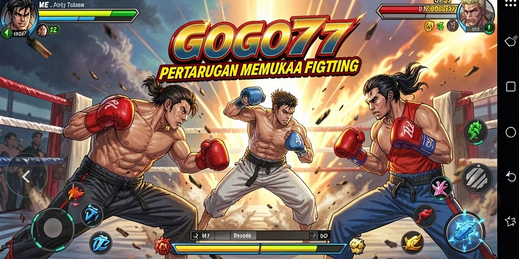 Gameplay GOGO77 yang penuh aksi dan pertarungan seru.
