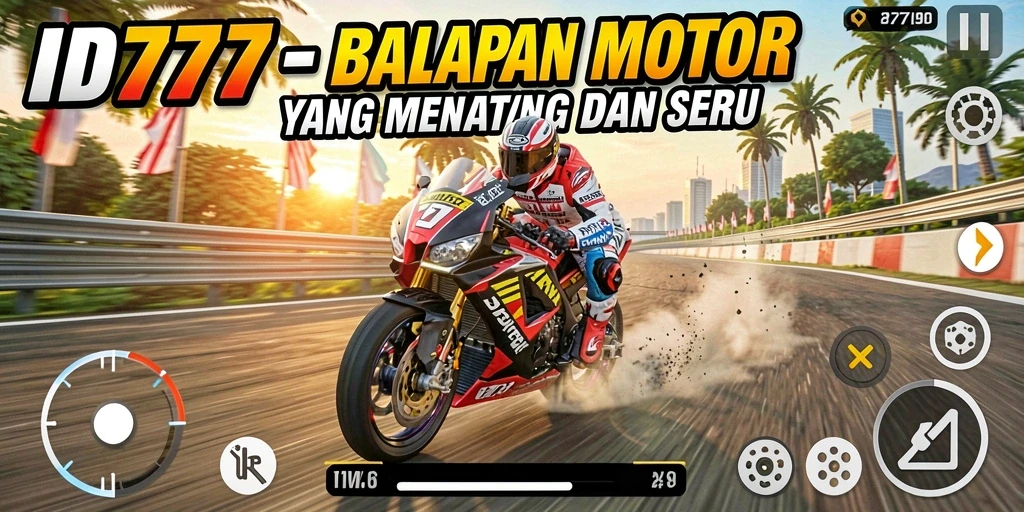 Tampilan gameplay seru dan menegangkan saat berlomba di lintasan motor.