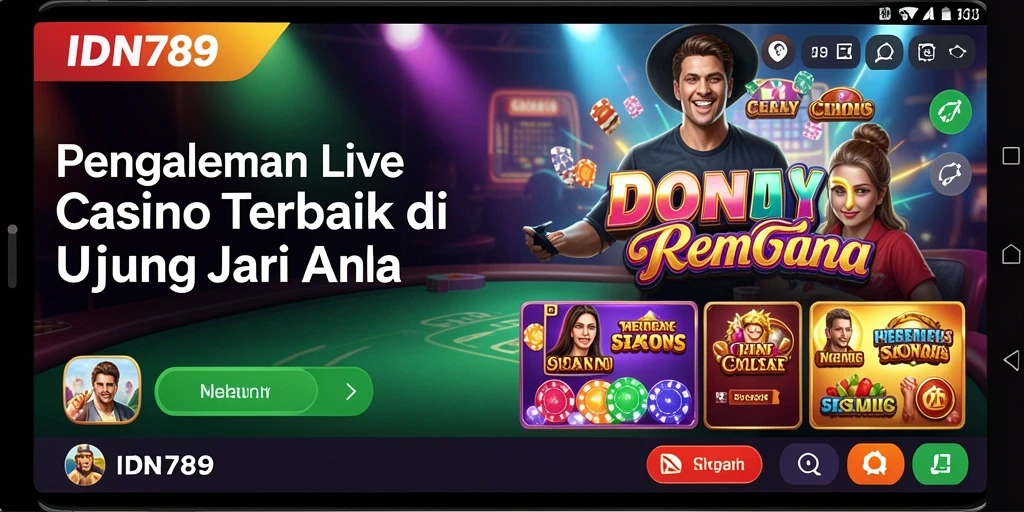 Screenshot gameplay IDN789 menampilkan dealer langsung dalam action.