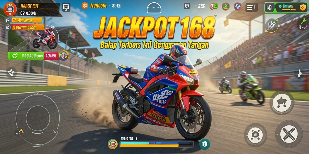 Tampilan menarik dari gameplay balap motor di JACKPOT168.