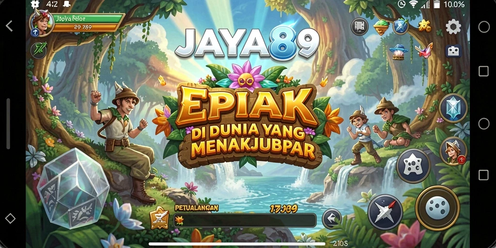 Screenshot utama menunjukkan aksi mendebarkan dalam game petualangan.