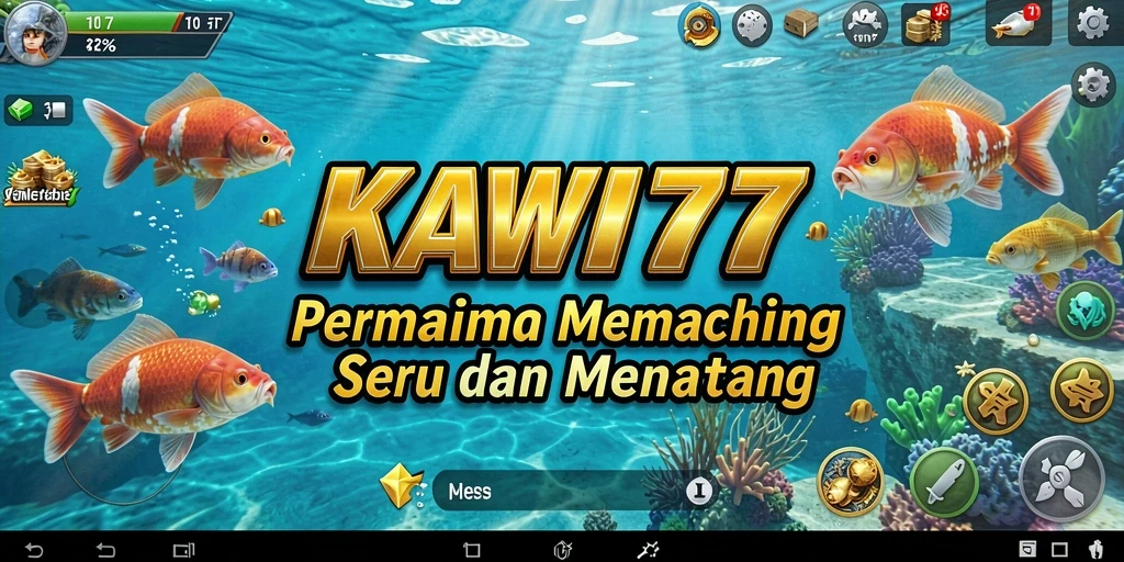 Screenshot menampilkan gameplay memancing yang seru di KAWI777.