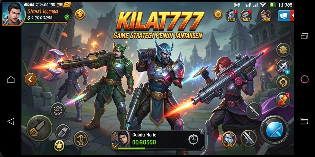 Screenshot gameplay KILAT777 menunjukkan pertempuran strategis yang intens.