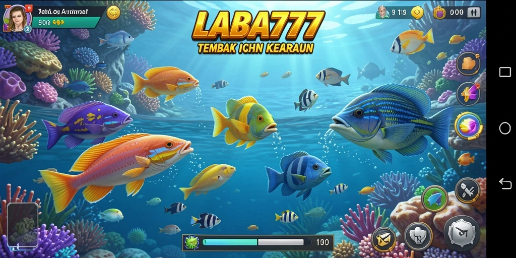Screenshot LABA777 menampilkan aksi menembak ikan yang mendebarkan.