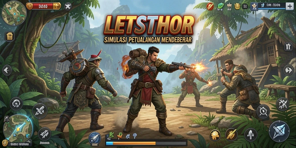 Screenshot utama LETSTHOR menampilkan gameplay simulasi yang seru dan mendebarkan.