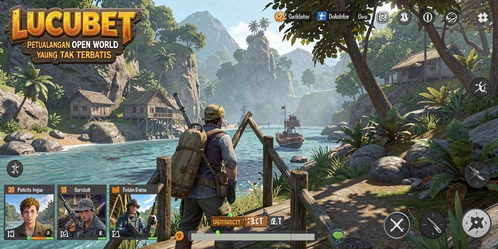 Tampilan gameplay Open World LUCUBET yang menakjubkan dan memikat.