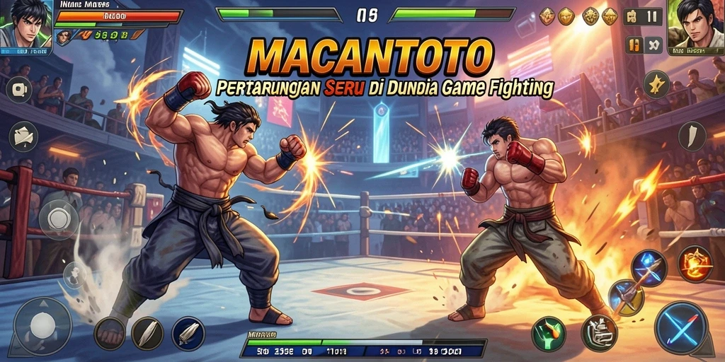 Screenshot gameplay MACANTOTO dengan pertarungan yang seru.