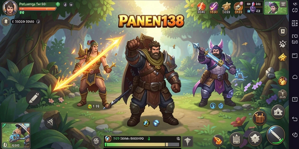 Tangkapan layar utama menunjukkan gameplay RPG yang mendebarkan di PANEN138.
