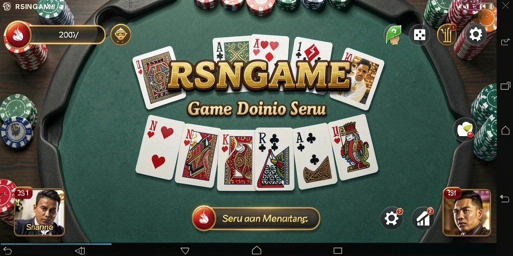 Tampilan seru gameplay Domino di RSNGAME.