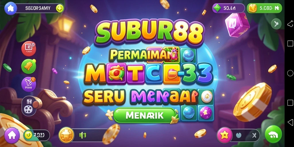Tangkapan layar SUBUR88 menampilkan gameplay Match-3 yang menarik.