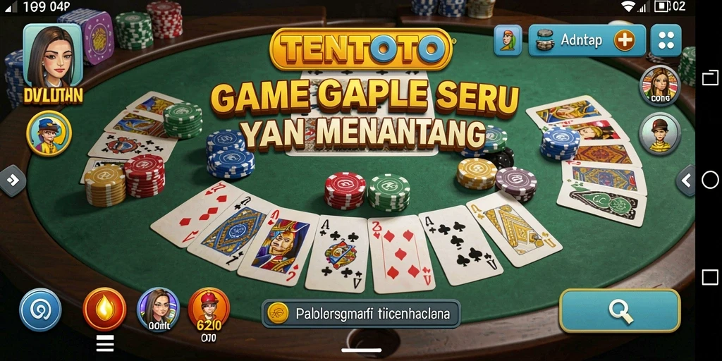 Screenshot menarik dari gameplay seru TENTOTO di Gaple.
