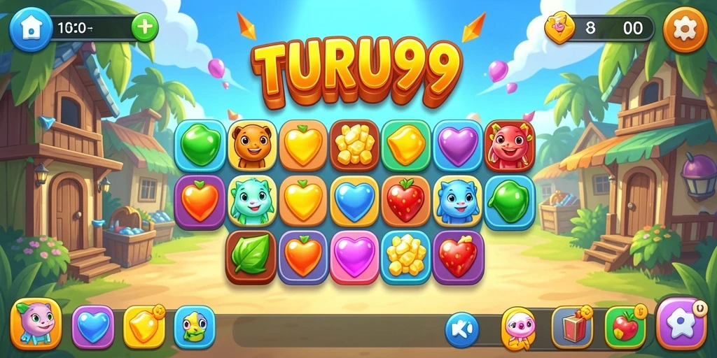 Tampilan gameplay seru dan penuh warna dalam game Match-3.