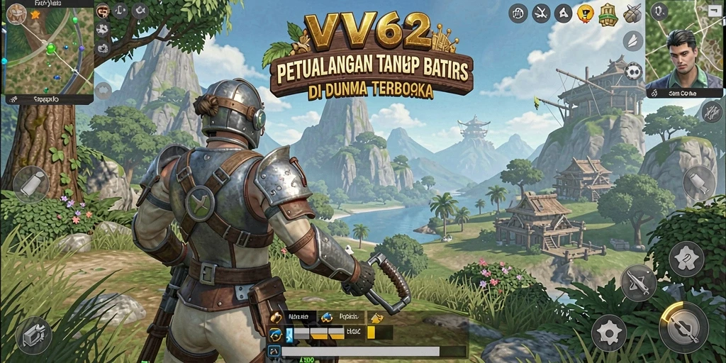 Screenshot gameplay VV62 menampilkan petualangan seru di dunia terbuka.